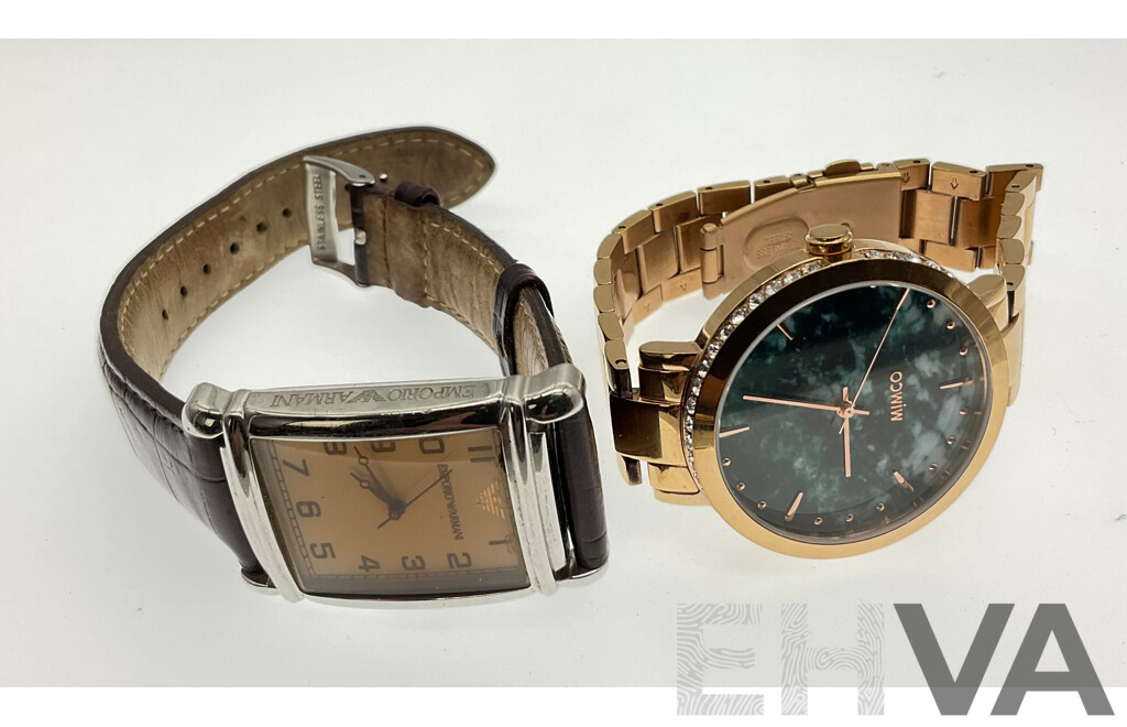 Mimco Timepeace Dress Watch & Emporio Armani AR-0203 Unisex Watch