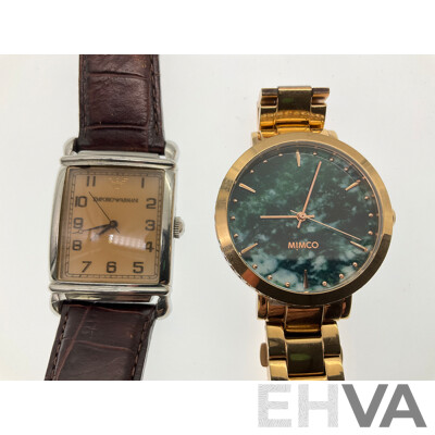 Mimco Timepeace Dress Watch & Emporio Armani AR-0203 Unisex Watch