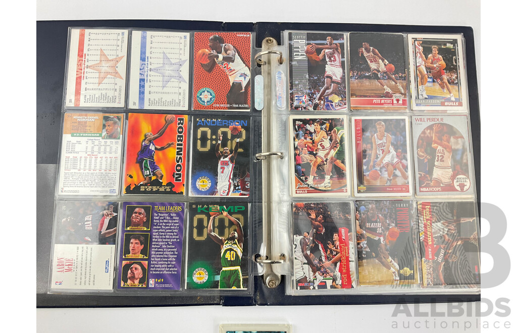 Collection of 1990's Upper Deck, Sky Hook, Topps and Fleer NBA Cards Including East/West All-stars, Tim Hardaway, Dominique Wilkins Larry Johnson, David Robertson, Scottie Pippen, Steve Kerr and More