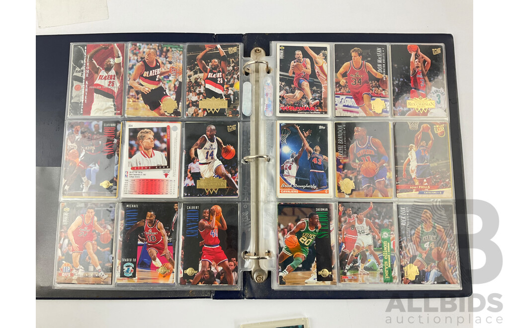 Collection of 1990's Upper Deck, Sky Hook, Topps and Fleer NBA Cards Including East/West All-stars, Tim Hardaway, Dominique Wilkins Larry Johnson, David Robertson, Scottie Pippen, Steve Kerr and More