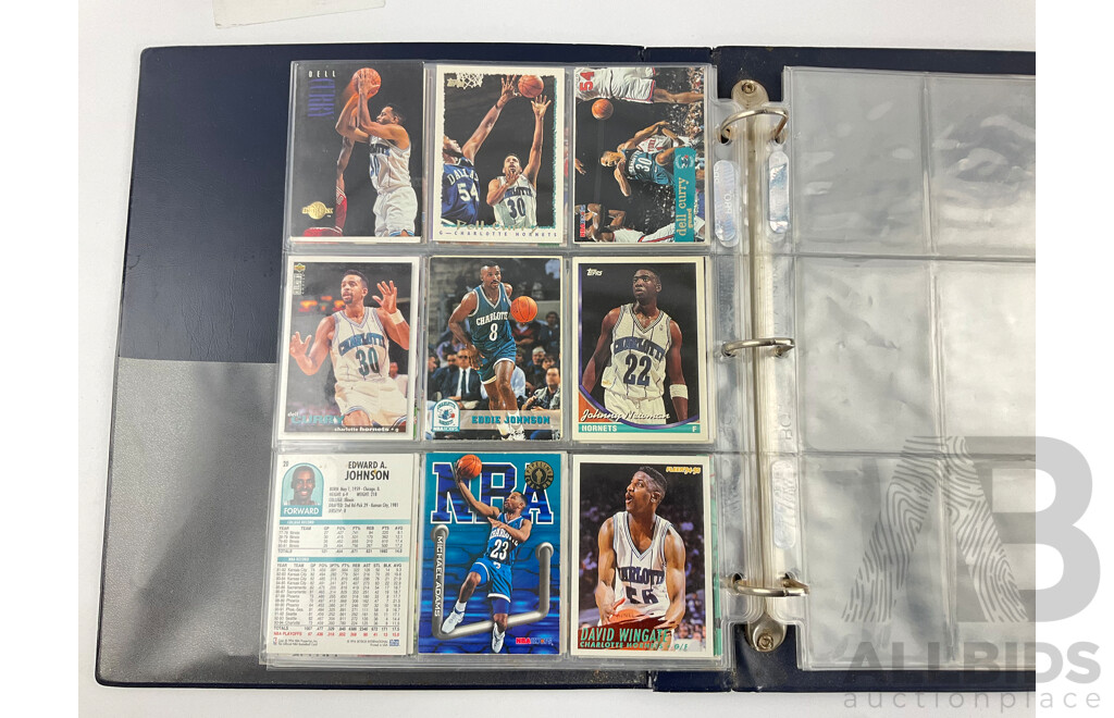 Collection of 1990's Upper Deck, Sky Hook, Topps and Fleer NBA Cards Including East/West All-stars, Tim Hardaway, Dominique Wilkins Larry Johnson, David Robertson, Scottie Pippen, Steve Kerr and More