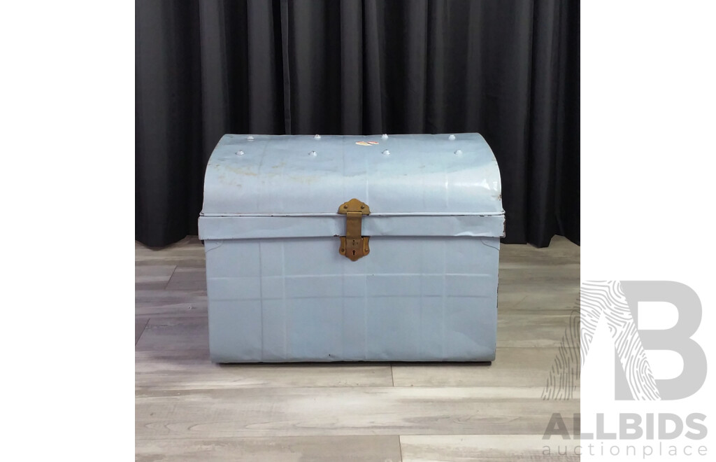 Vintage Painted Tin Trunk