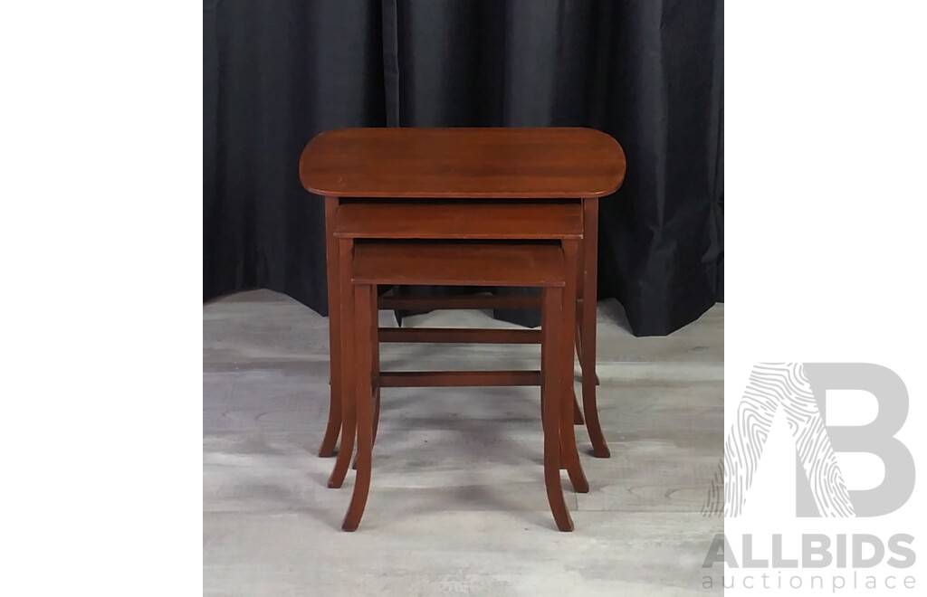 Nest of Three Teak Side Tables