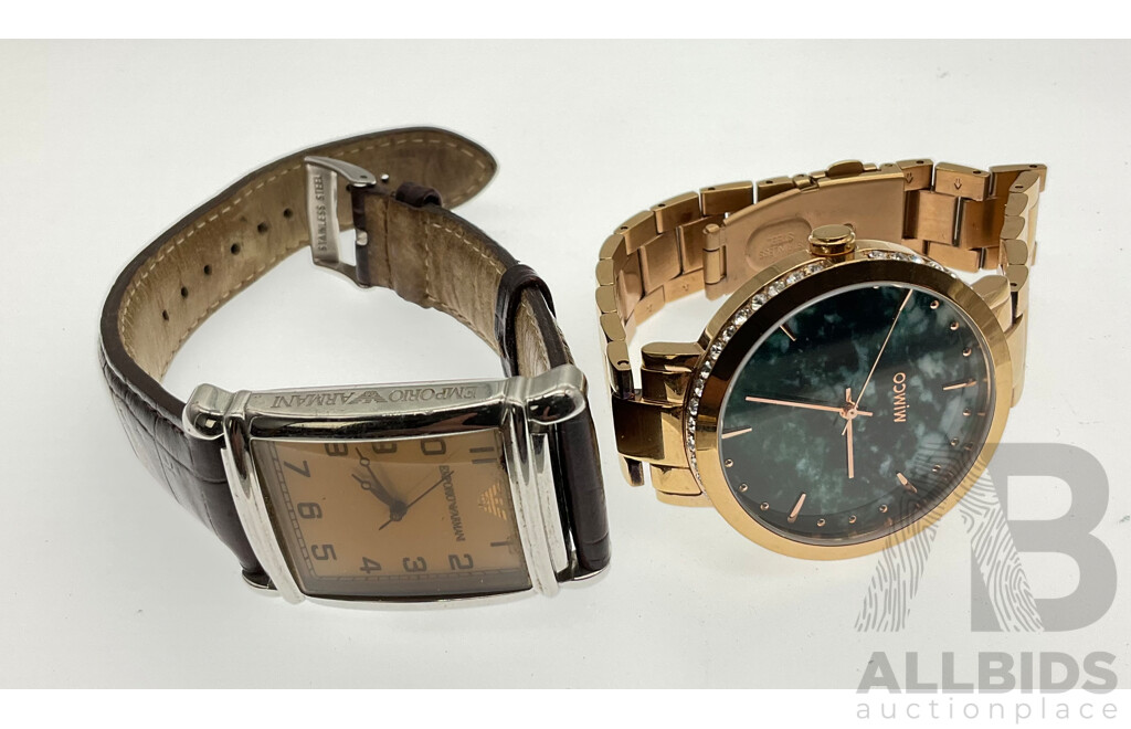 Mimco Timepeace Dress Watch & Emporio Armani AR-0203 Unisex Watch