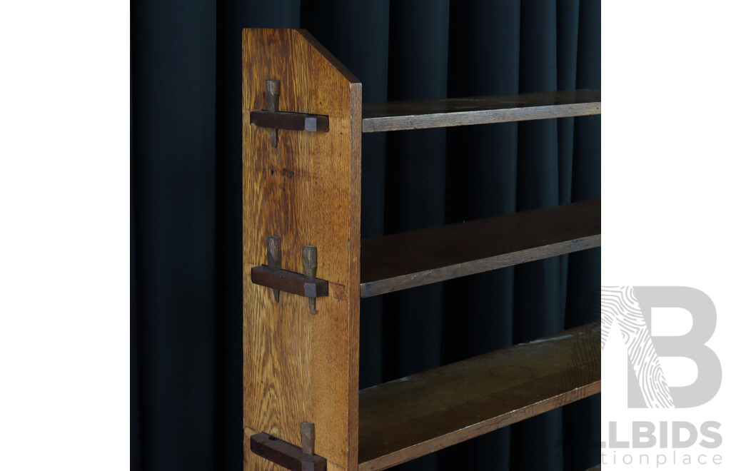 Art Deco Oak Five Tier Bookcase