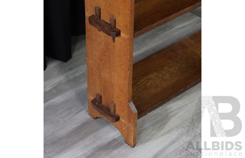 Art Deco Oak Five Tier Bookcase