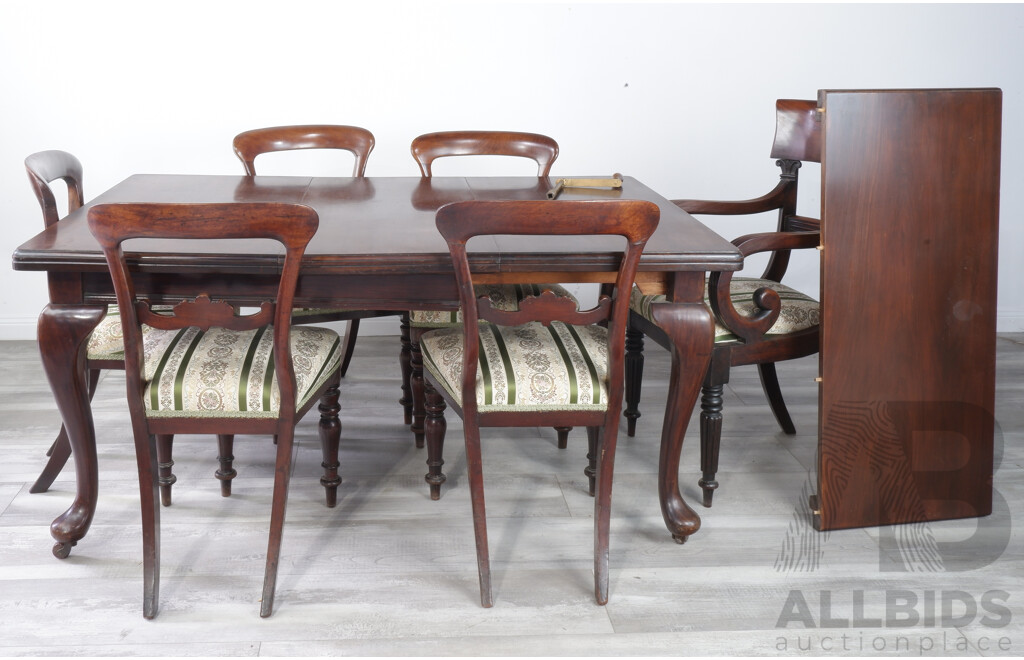 Early 19th Century Spade Back Dining Chairs with Extension Dining Table