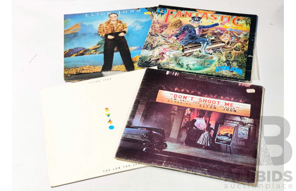 Collection Four Vinyl LP Records of Elton John