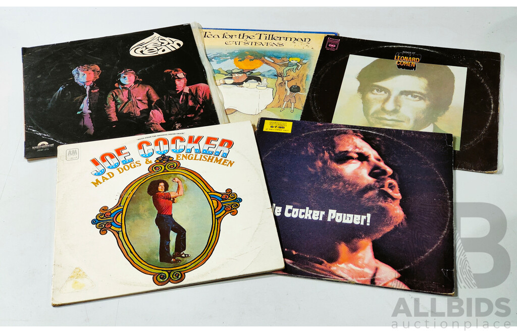 Collection Five Vinyl LP Records of 1960s Rock Interest