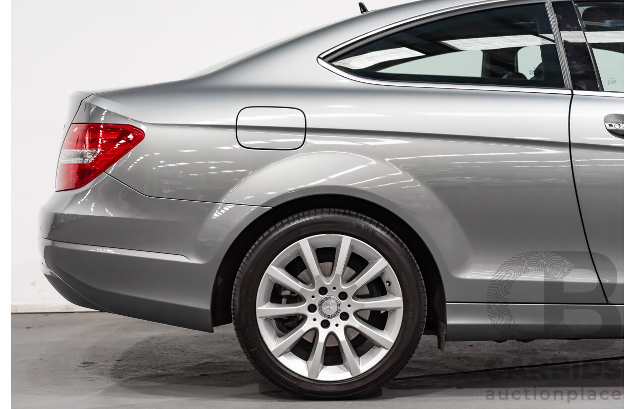 4/2013 Mercedes Benz C180 W204 MY14 2d Coupe Palladium Metallic Silver Turbo 1.6L