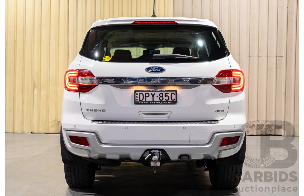 7/2017 Ford Everest Trend UA (4x4) 4d Wagon White Turbo Diesel 3.2L - 7 Seater