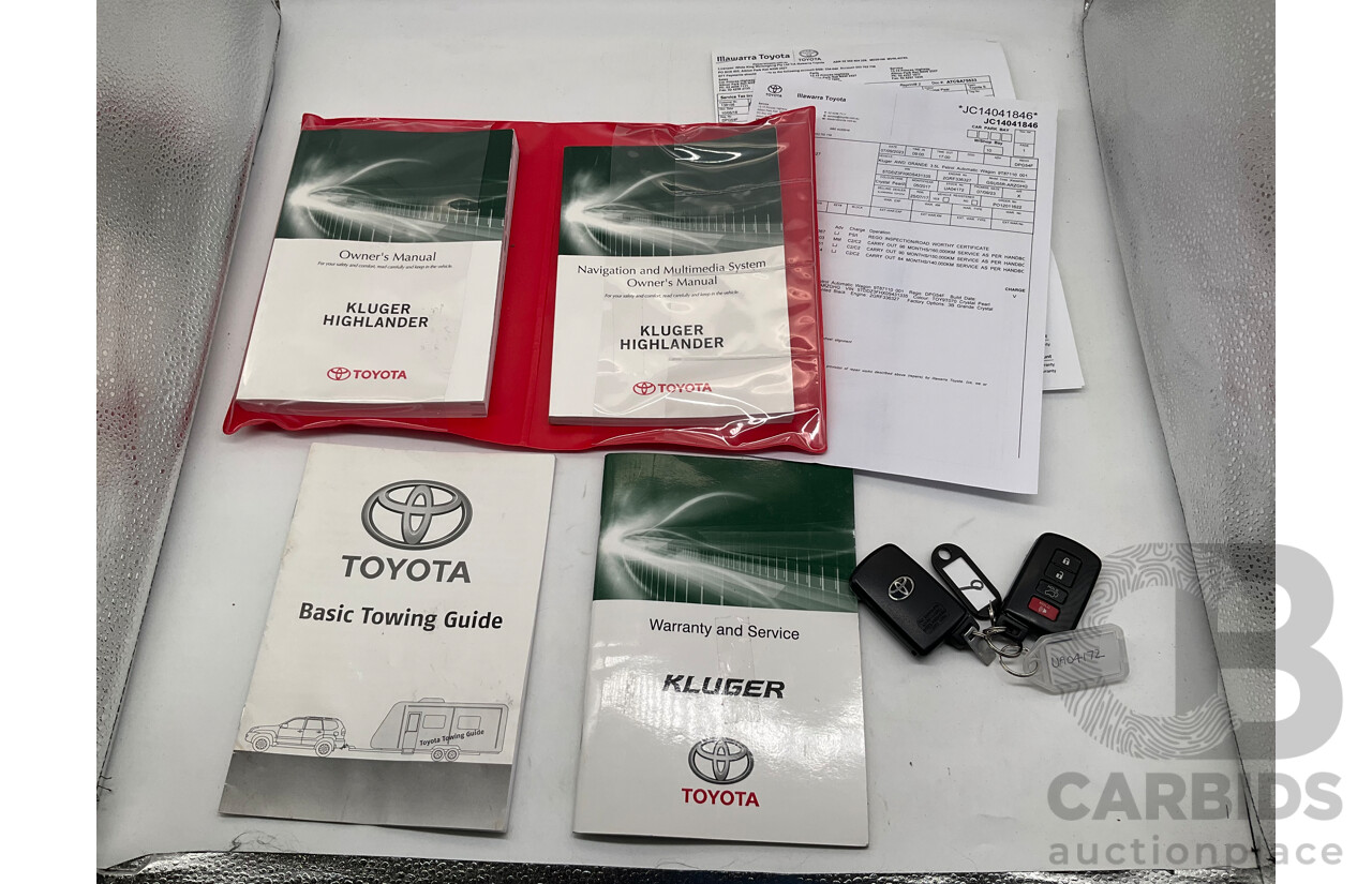 7/2017 Toyota Kluger Grande (4x4) GSU55R 4d Wagon Crystal Pearl White V6 3.5L