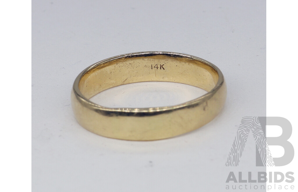 14ct Yellow Gold Gents Wedding Band, Size X, 6g