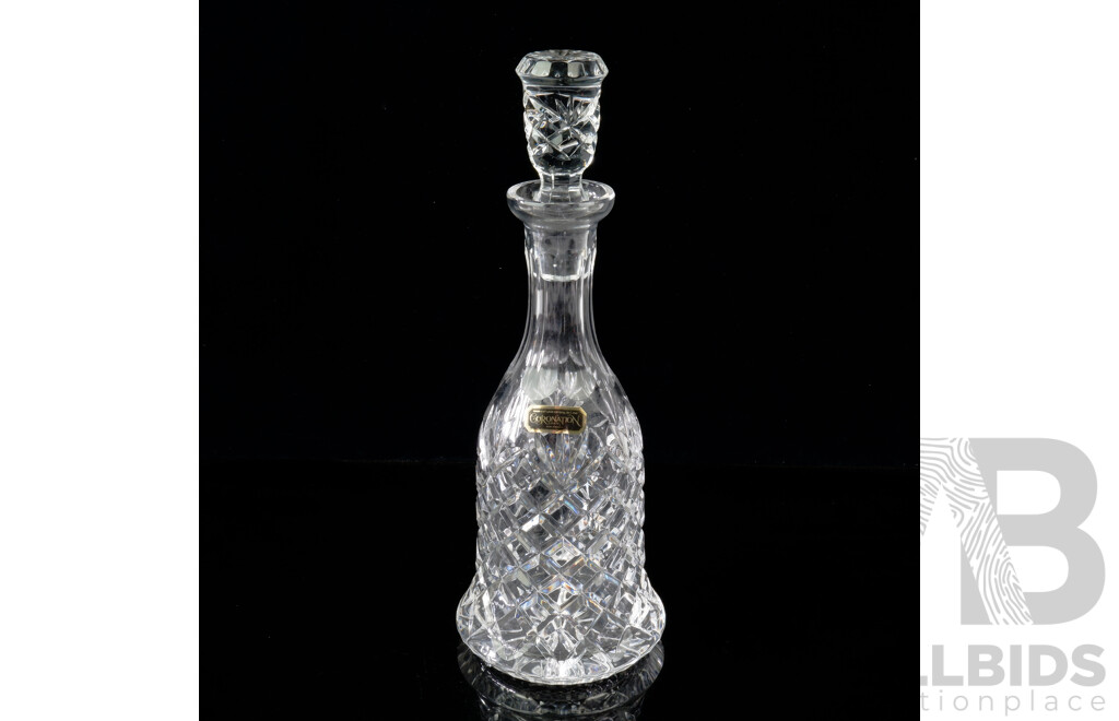 Hand Crafted Coronation Crystal and Stopper with Original Label