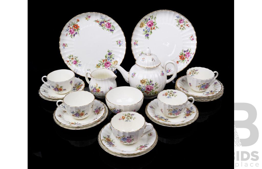 Royal Worcester 22 Piece Porcelain Tea Service in  Roanoke Pattern