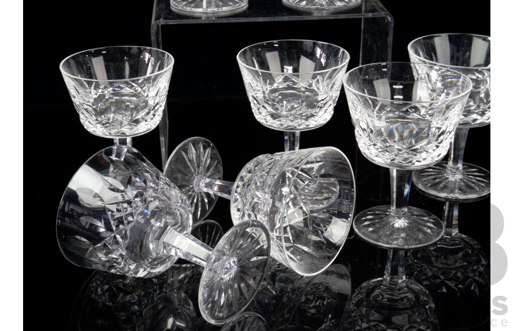 Set Eight Waterford Crystal Glasses in Classic Lismore Pattern