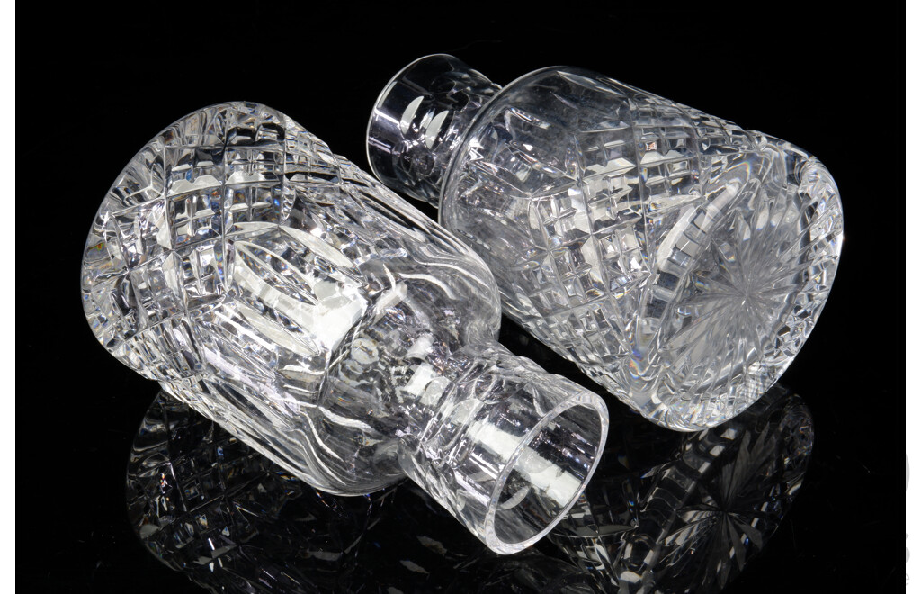 Pair Stuart  Crystal Water Caraffs
