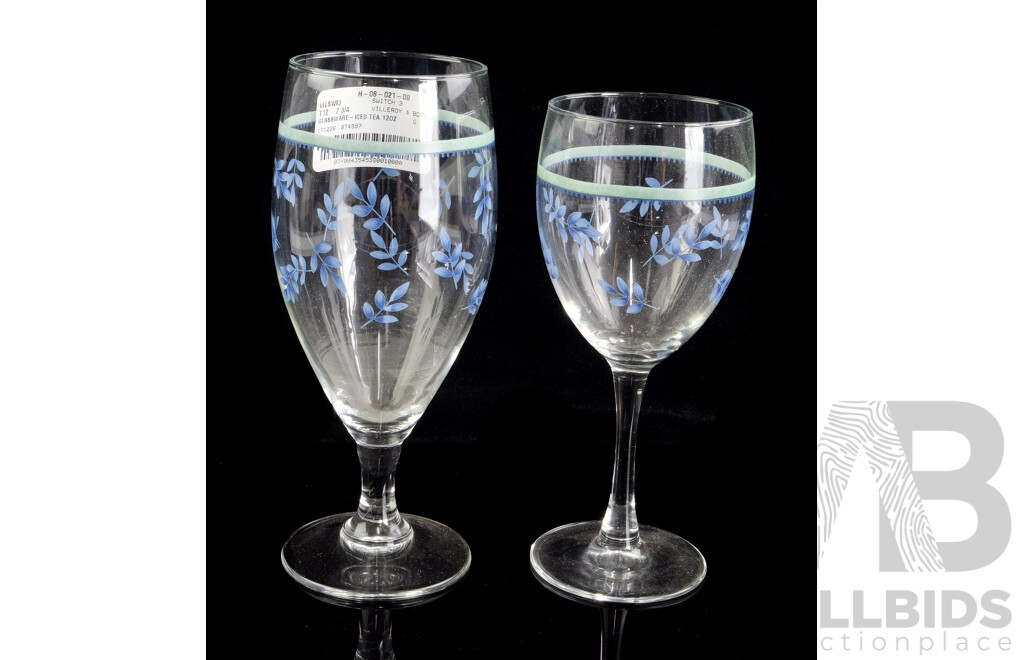 Collection Eight Villeroy & Boch WIne Glasses in Switch 3 Pattern Comprising Four 8oz Wine Gasses & Four 12oz Iced Tea Glasses