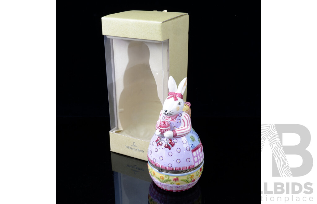 Villeroy & Boch Porcelain Easter Bunny with Egg Ornament in Original Box