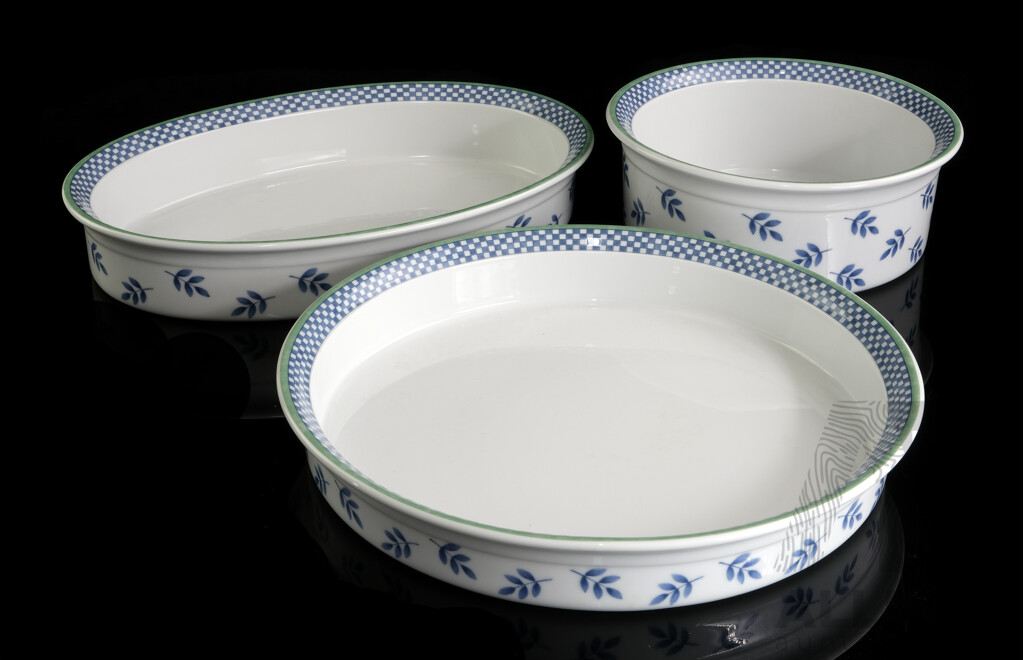 Three Pieces Villeroy & Boch Porcelain Oven to Table Cookware in Mix N Match Switch 3 Pattern