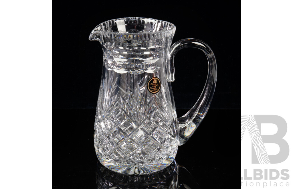 Brierley Hill British Handcrafted Crystal Jug in Westminster Pattern with Original Label