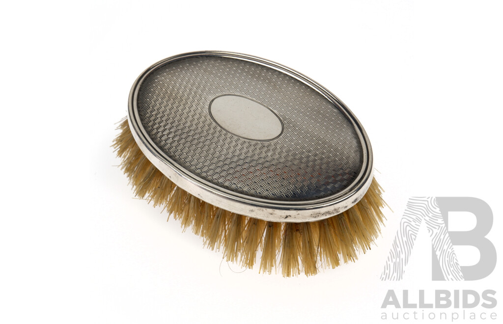 Vintage Oval Silver Topped Brush, Birmingham 1927