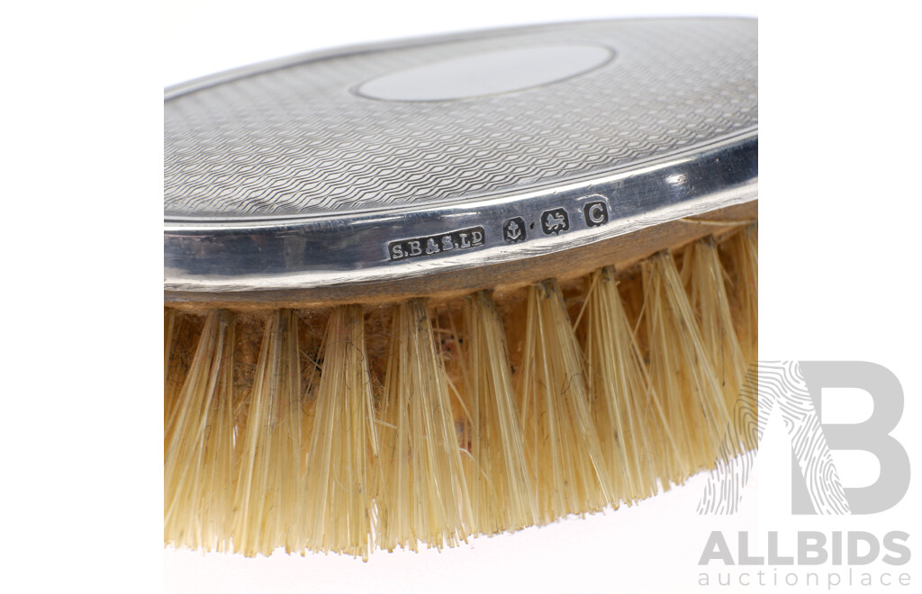 Vintage Oval Silver Topped Brush, Birmingham 1927