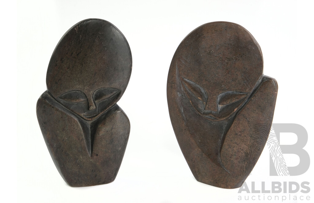 Two Hand Carved Shona African Soapstone Figures