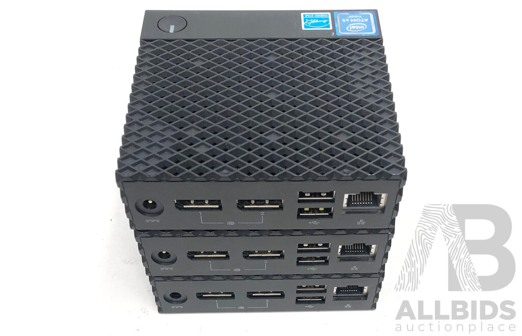 Dell (N10D) Wyse 3040 Intel Atom (x5-Z8350) 1.44GHz-1.92GHz 4-Core CPU Thin Client - Lot of Three