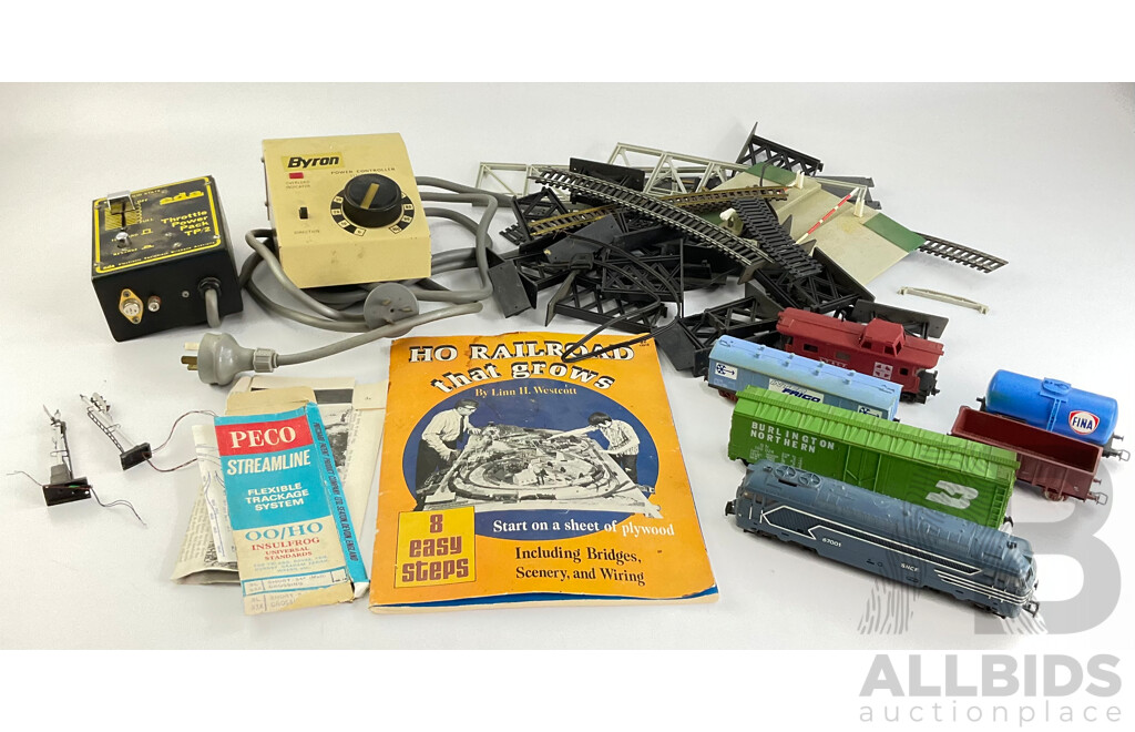 Assortment of HO Scale Rollingstock, Track, Transformers and More