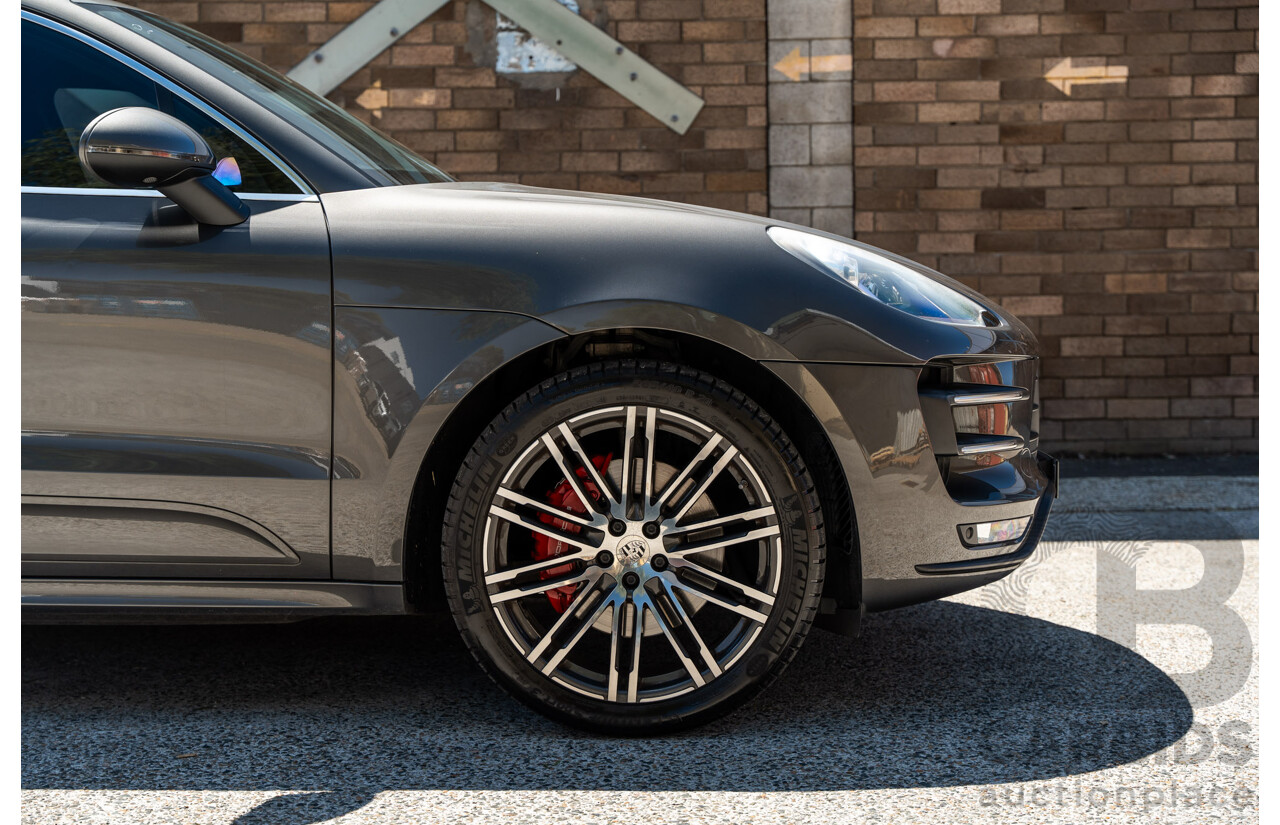 6/2015 Porsche Macan Turbo (AWD) 4d Wagon Agate Grey Metallic Turbo V6 3.6L