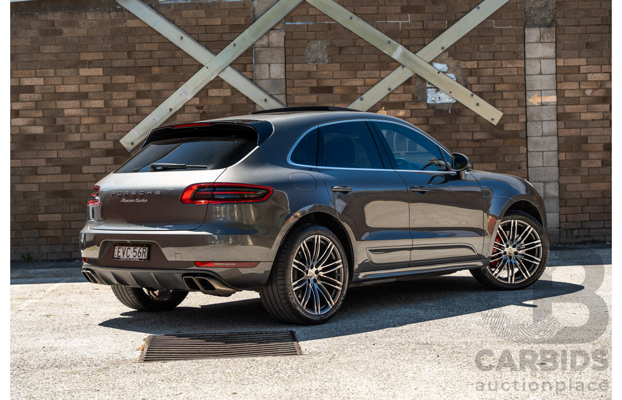 6/2015 Porsche Macan Turbo (AWD) 4d Wagon Agate Grey Metallic Turbo V6 3.6L