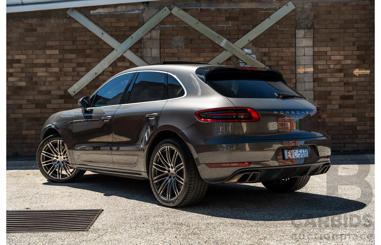 6/2015 Porsche Macan Turbo (AWD) 4d Wagon Agate Grey Metallic Turbo V6 3.6L