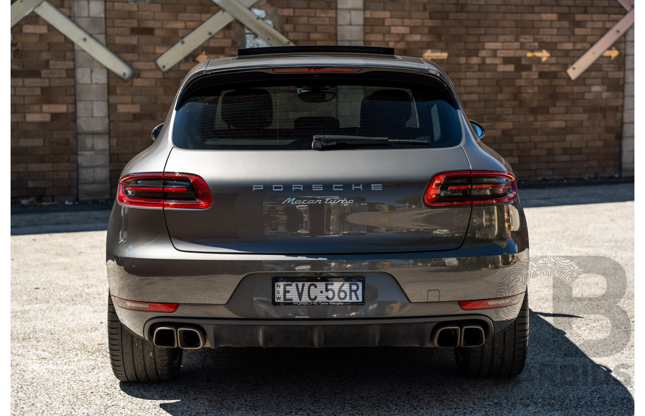6/2015 Porsche Macan Turbo (AWD) 4d Wagon Agate Grey Metallic Turbo V6 3.6L