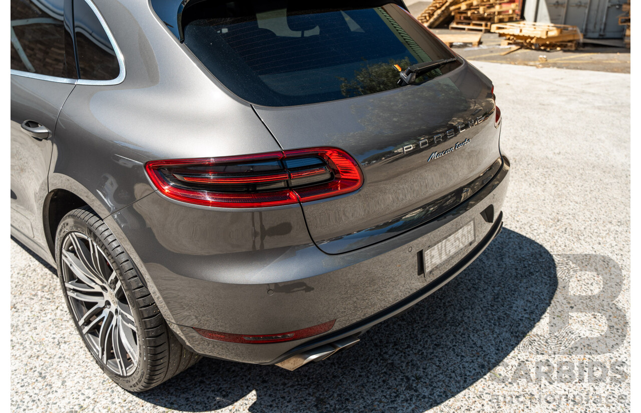 6/2015 Porsche Macan Turbo (AWD) 4d Wagon Agate Grey Metallic Turbo V6 3.6L