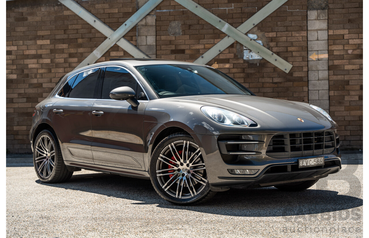 6/2015 Porsche Macan Turbo (AWD) 4d Wagon Agate Grey Metallic Turbo V6 3.6L