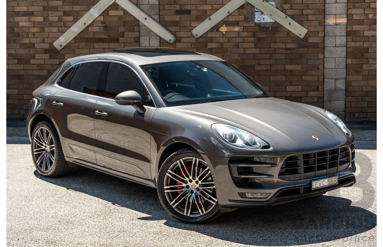 6/2015 Porsche Macan Turbo (AWD) 4d Wagon Agate Grey Metallic Turbo V6 3.6L