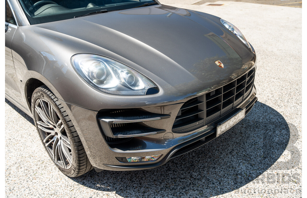 6/2015 Porsche Macan Turbo (AWD) 4d Wagon Agate Grey Metallic Turbo V6 3.6L