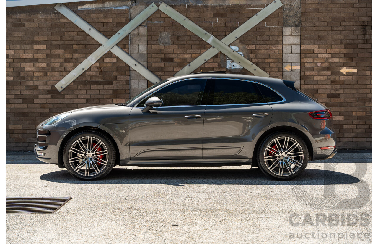 6/2015 Porsche Macan Turbo (AWD) 4d Wagon Agate Grey Metallic Turbo V6 3.6L