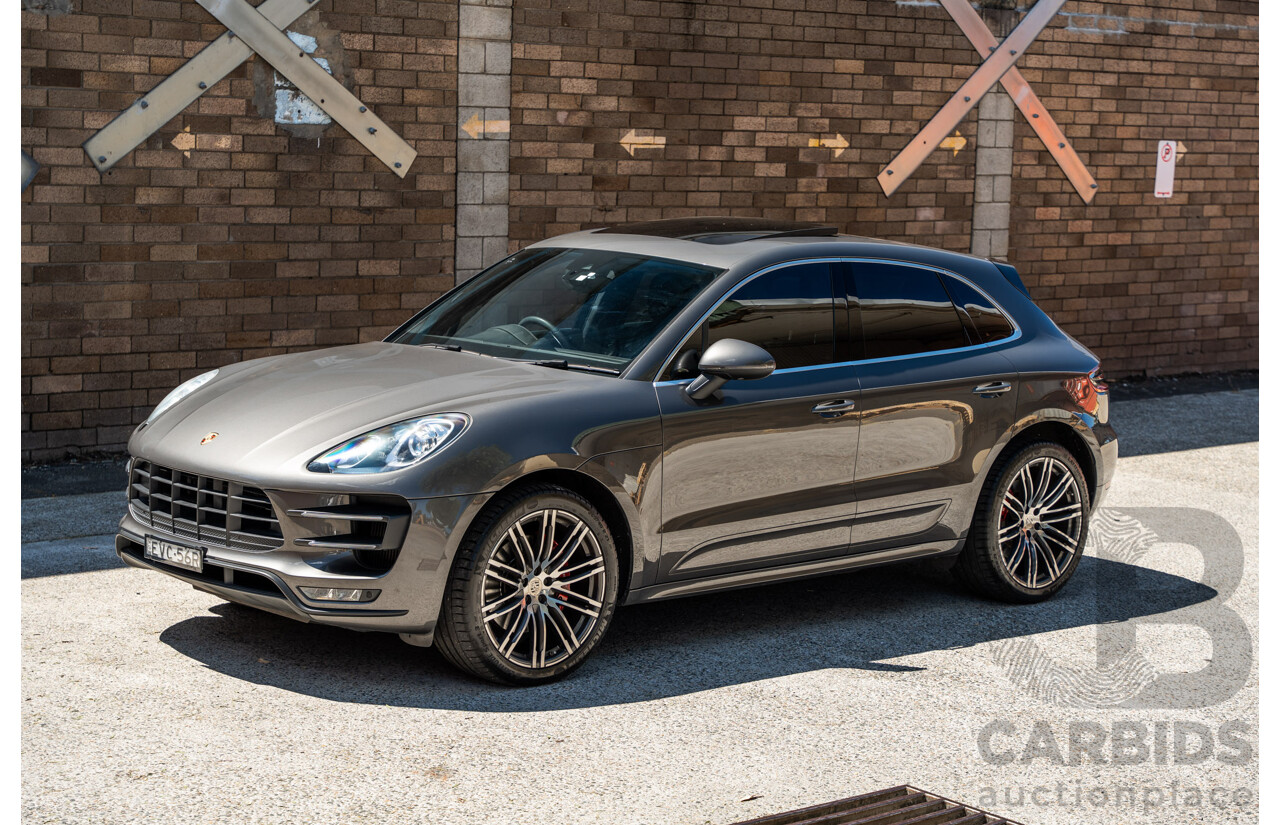 6/2015 Porsche Macan Turbo (AWD) 4d Wagon Agate Grey Metallic Turbo V6 3.6L