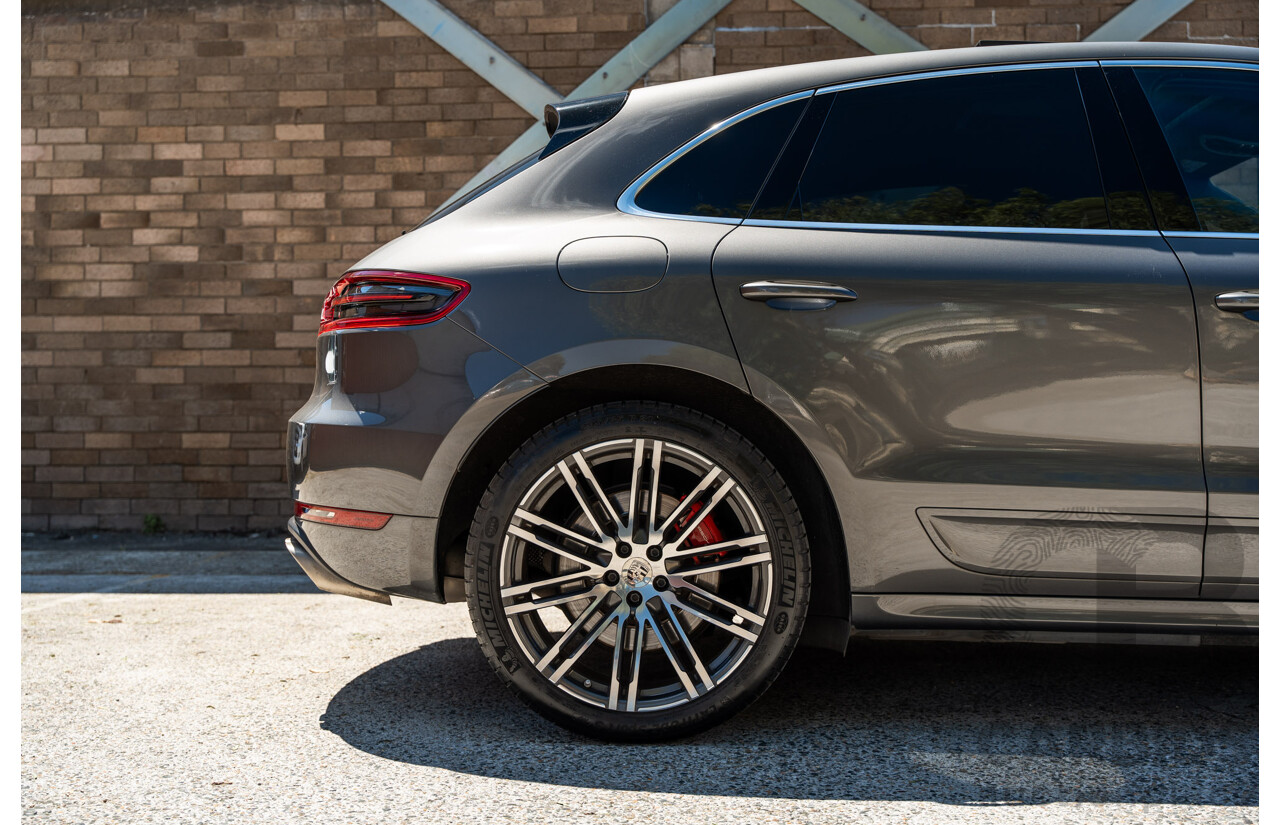 6/2015 Porsche Macan Turbo (AWD) 4d Wagon Agate Grey Metallic Turbo V6 3.6L