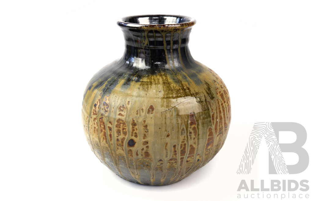 Fantastic Australian Studio Pottery Vase by Milton Moon, Signed to Base