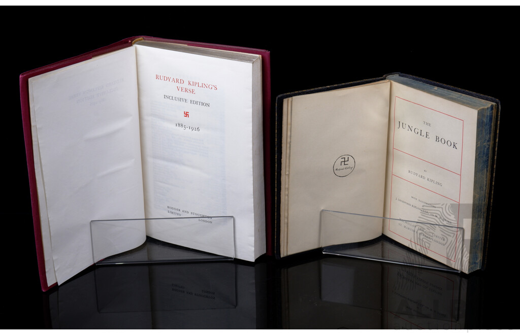 Rudyard Kiplings Verse, Inclusive Edition, Hodder & Stoughton 1929 Along with the Jungle Book, Macmillan & Co, 1924, Both Hardcovers