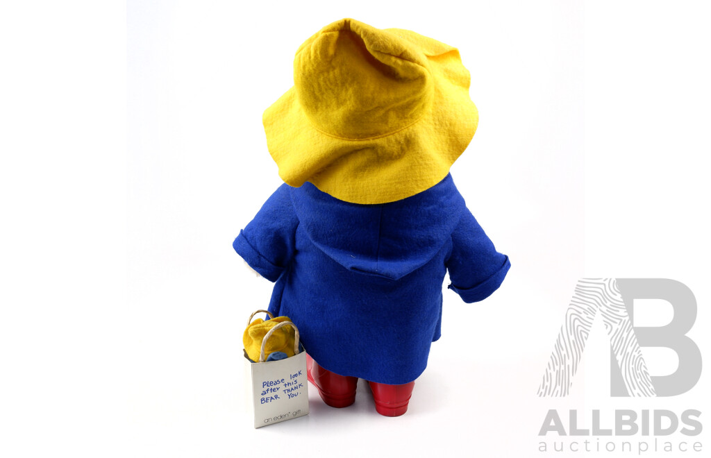 Genuine Paddington Bear with Label by Eden Toys Along with Smaller Example in Original Bag