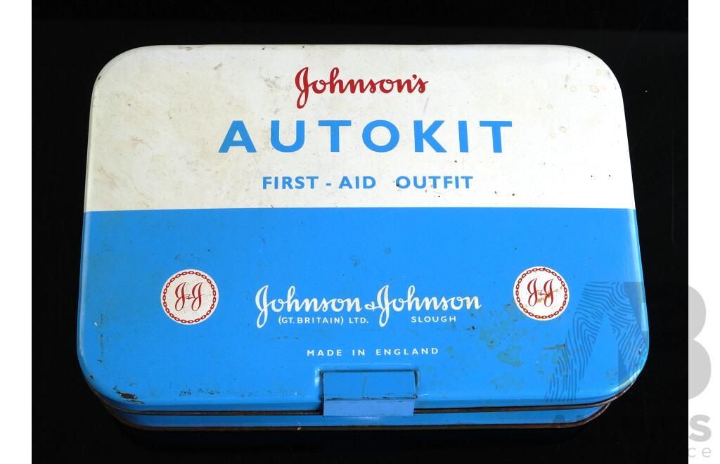 VIntage Johnsons Tin Autokit First Aid Outfit, with Contents