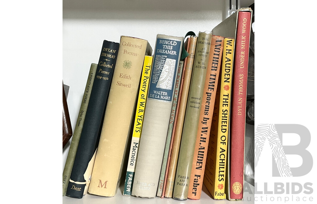 Collection Vintage and Other Books Mostly W H Auden, Dylan Thomas and More