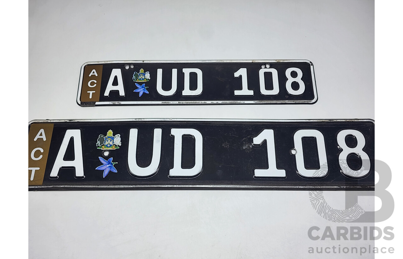 ACT Alpha Numerical European Style Number Plate - AUD108