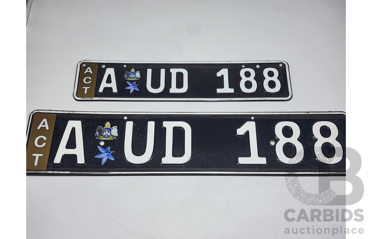 ACT Alpha Numerical European Style Number Plate - AUD188
