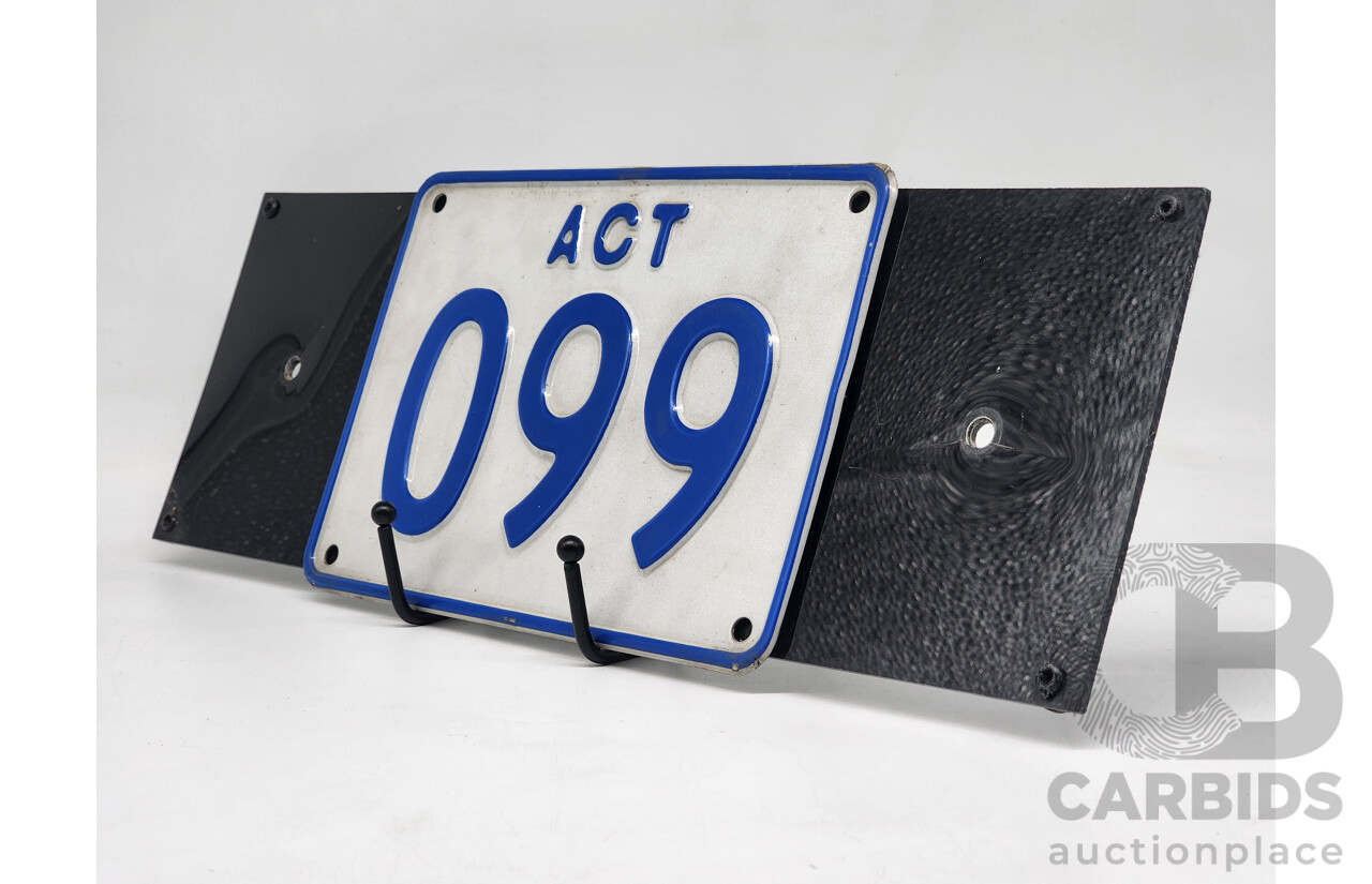 ACT Alpha Numeric Number Plate O99 (Letter O, Number 9, Number 9)