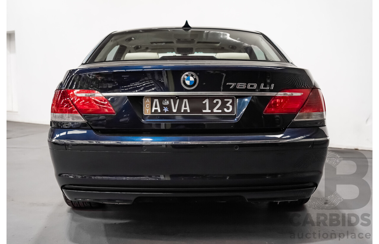 11/2006 BMW 760Li E65 MY06 4d Sedan Blue V12 6.0L